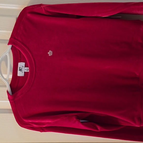 JUICY COUTURE WOMEN'S JUNIOR FUSCIA LONG SLEEVE VELVETEEN PULLOVER CREWNECK XS - Picture 2 of 16